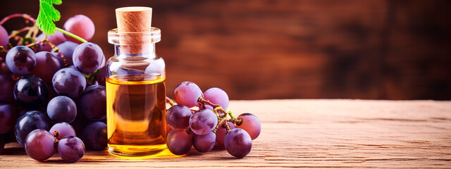 grape seed oil in a bottle. Generative AI, - obrazy, fototapety, plakaty