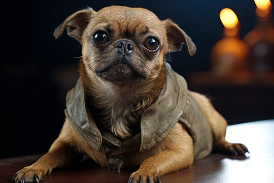 Portrait of Prague rat on a white background, close up cropped photo. Ai art