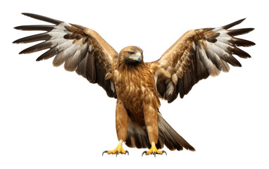 Fototapeta premium A Golden Eagle's Majestic Flight on a Clear Surface or PNG Transparent Background.