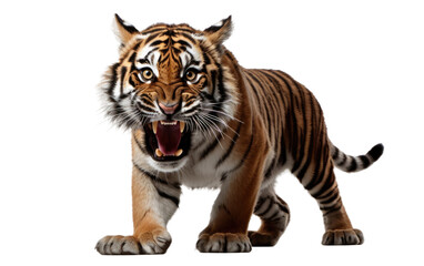 Obraz premium A Closer Look at the Softness of the Tiger Plush on a Clear Surface or PNG Transparent Background.