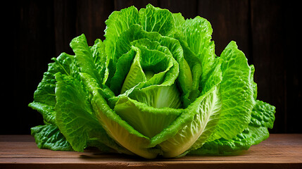 Lettuce salad on a black background. Generative AI,