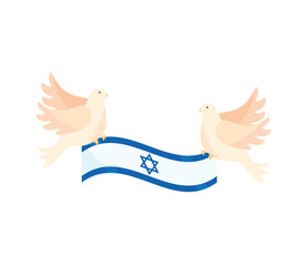 israel peace doves with flag