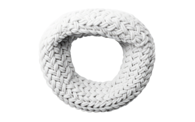 Crafting Comfort and Trend with a Handmade Infinity Scarf for Winter on a Clear Surface or PNG Transparent Background.