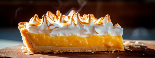 Foto op Plexiglas Lemon tart with meringue cream. Generative AI, © Яна Ерік Татевосян