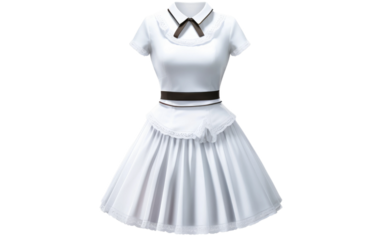 A Captivating Snapshot of the Classic Maid Uniform on a Clear Surface or PNG Transparent Background.