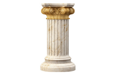 A Realistic Image of a Luxurious Marble Pillar in Interior Design on a Clear Surface or PNG Transparent Background.