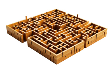 A Realistic Glimpse into the Engaging Maze Master Puzzle Set Experience on a Clear Surface or PNG Transparent Background.