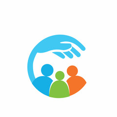 protection hand people icon vector
