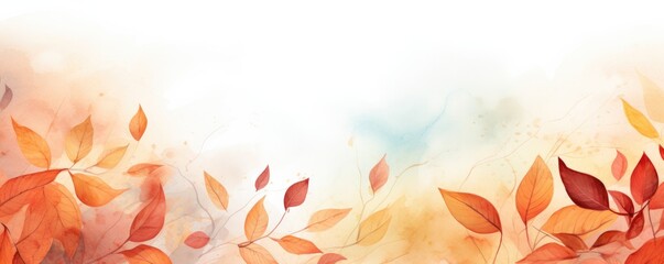 Autumn leaves seasonal background illustration. Generative ai - obrazy, fototapety, plakaty