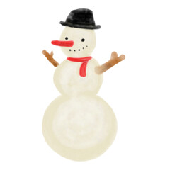 snowman with hat and scarf