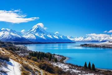 Obraz premium lake in winter