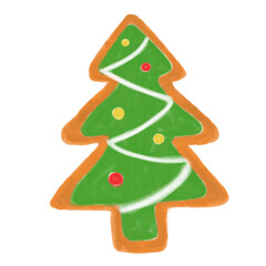 christmas tree isolated on cookie