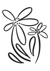 Floral, flower illustration vector, abstract hand drawn seamless pattern doodle element shape for texture backgound