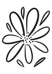 Floral, flower illustration vector, abstract hand drawn seamless pattern doodle element shape for texture backgound