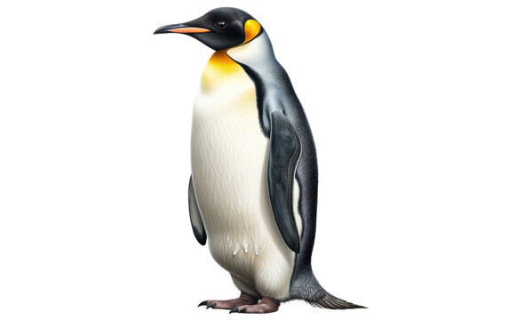 A Realistic Image of the Penguin in Antarctic Beauty on a Clear Surface or PNG Transparent Background.