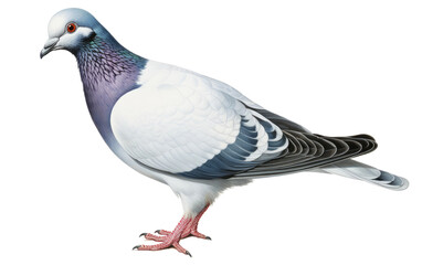 Fototapeta premium A Realistic Image of a Pigeon in the Cityscape on a Clear Surface or PNG Transparent Background.