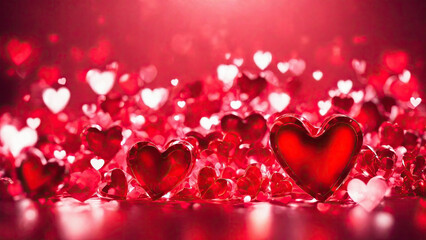 Obraz premium Valentine's day red heart background