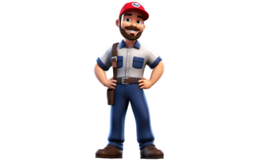 A Realistic Image of the Plumber Uniform on a Clear Surface or PNG Transparent Background.