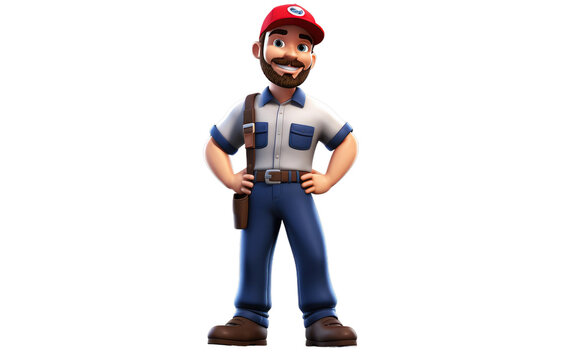 A Realistic Image of the Plumber Uniform on a Clear Surface or PNG Transparent Background.