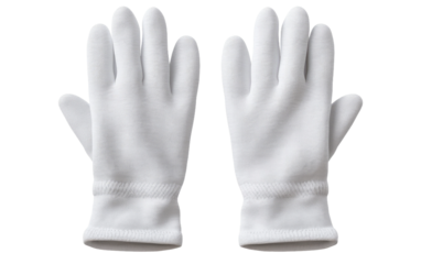 Navigating the Realistic Image of Polar Fleece Gloves on a Clear Surface or PNG Transparent Background.