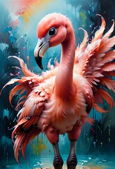pink flamingo, family Phoenicopteridae - obrazy, fototapety, plakaty