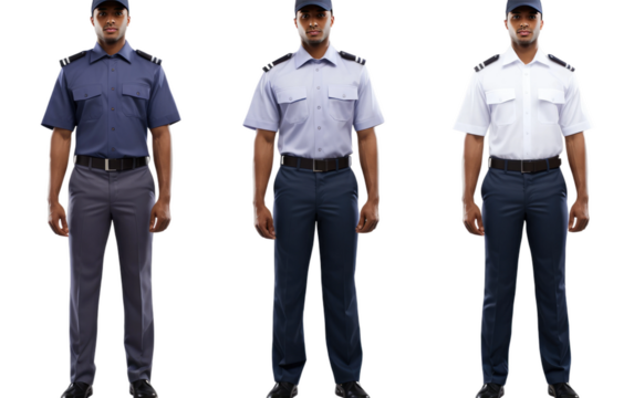 Exploring the Realistic Image of the Postal Worker Uniform on a Clear Surface or PNG Transparent Background.