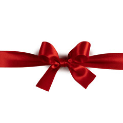 Fototapeta premium Red gift bow on white