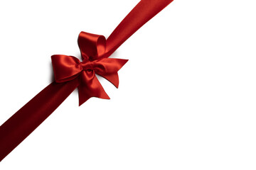 Red bow isolated on white