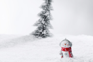 Christmas tree and snowman