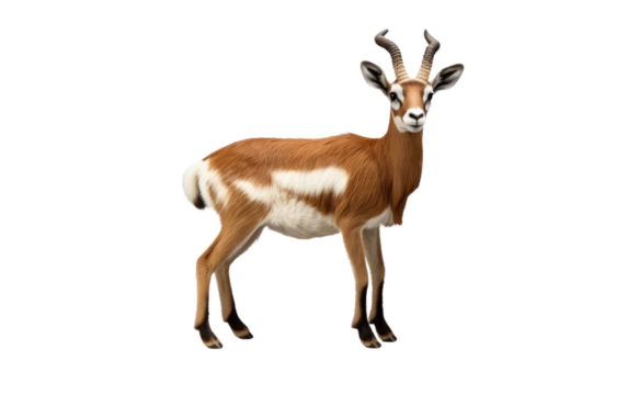 A Realistic Image of the Prancing Pronghorn Soft Toy on a Clear Surface or PNG Transparent Background. - Powered by Adobe