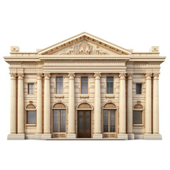 Obraz premium vintage bank building isolated on transparent background, png