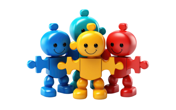 A Realistic Image of Puzzle Pals on a Clear Surface or PNG Transparent Background.