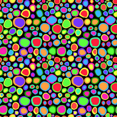 Colorful Vivid Brush Circle Seamless Pattern