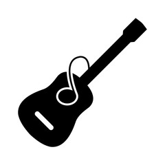 Guitar icon with musical notation