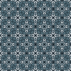 Creative floral geometry seamless vector tile pattern. Abstract flower repeating tiling wallpaper.