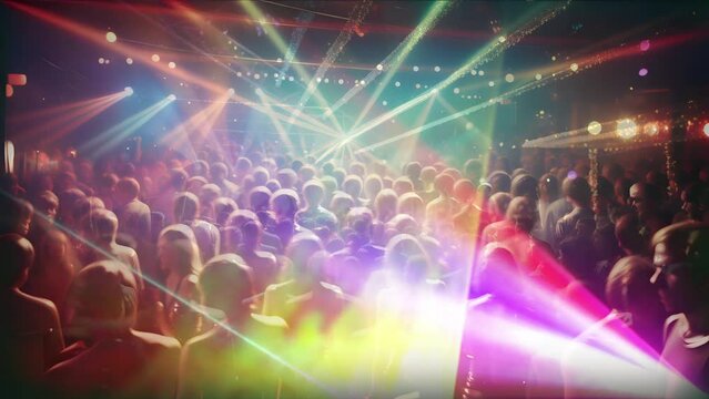 crowds of people in a disco