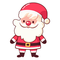isolated cute happy Santa Claus character in flat style. Christmas theme design element vector cartoon illustration.