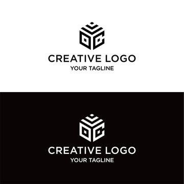 creative letter oc logo design vector