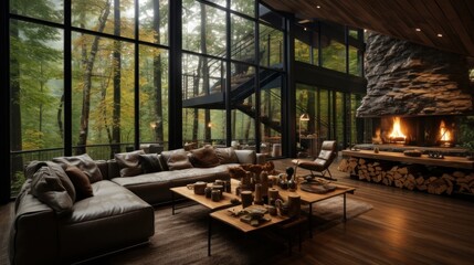 beautiful house in the forest