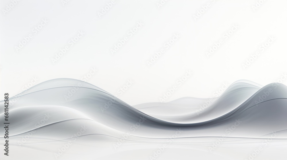 Wall mural a white background with wavy lines, creating a smooth and elegant texture the white color of the bac
