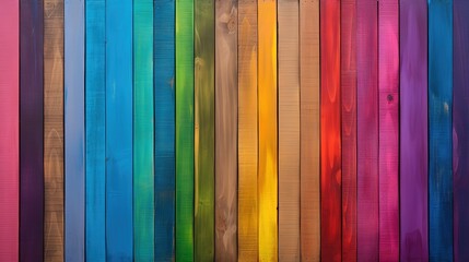 rustic rainbow colorful wall painting of boards and wood texture, wood background, panoramic banner, long, rainbow painting, LGBT colors