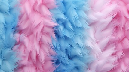 eco-fur bedspread, faux fur is in fashion, in soft pink and blue tones. Abstract wool texture like cotton candy close-up