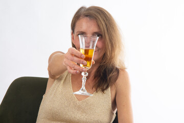portrait of young woman of new year party