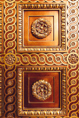 A Shimmering Tapestry of Gold: Close-Up of Peles Castle's Exquisite Painted Wall