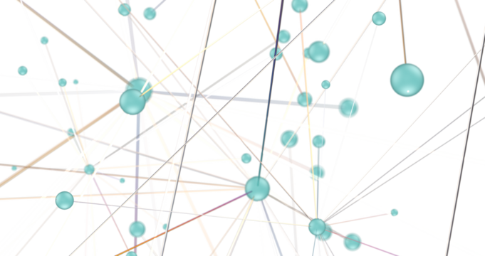Abstract 3d rendering of network concept. Modern background. Futuristic shape with spheres and lines. Design for poster, cover,