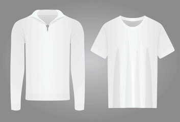V neck long sleeve t shirt and short sleeve t shirt. vector