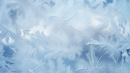 Fototapeta na wymiar Beautiful elegant frosty patterns background, from side to center