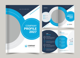 Corporate Bi Fold Brochure Template Layout, Business Brochure, Vector Template