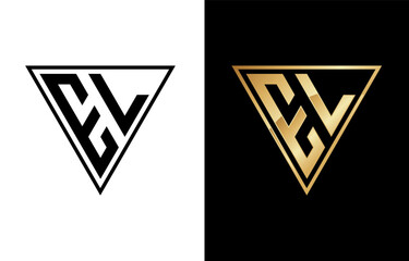 Triangle Letter E and L Logo Design