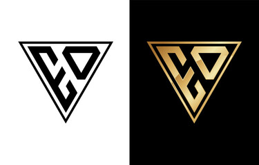 Triangle Letter E and O Logo Design
